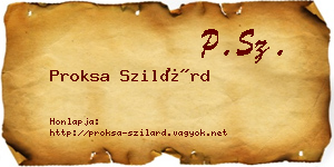 Proksa Szilárd névjegykártya